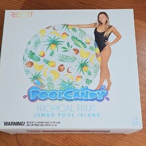 Tropical Fruit Jumbo Pool Island - White & Multicolor